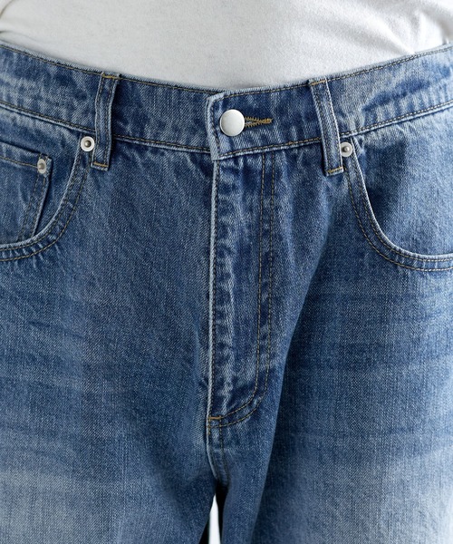 ASTRONOMY(アストロノミー)の「BARREL-LEG WASHED CURVE DENIM(デニムパンツ・メンズ・ブラック/ブルー・S/M/L/XL)」の20枚目の写真