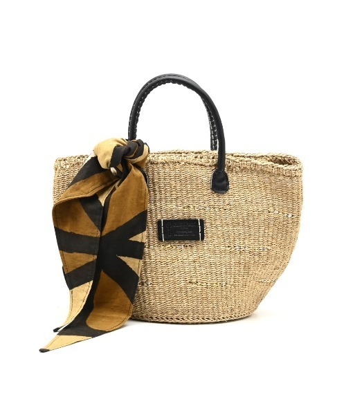 CLEDRAN(クレドラン)の「【サイザル麻×牛革 リボン付属】CL3953 HAND&WORK SISAL RIBBON BASKET(かごバッグ・レディース・ブルーグレー/ベージュ・FREE)」の2枚目の写真
