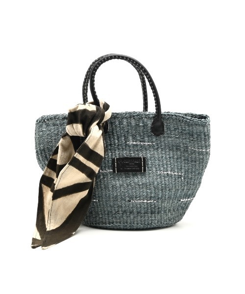 CLEDRAN(クレドラン)の「【サイザル麻×牛革 リボン付属】CL3953 HAND&WORK SISAL RIBBON BASKET(かごバッグ・レディース・ブルーグレー/ベージュ・FREE)」の3枚目の写真