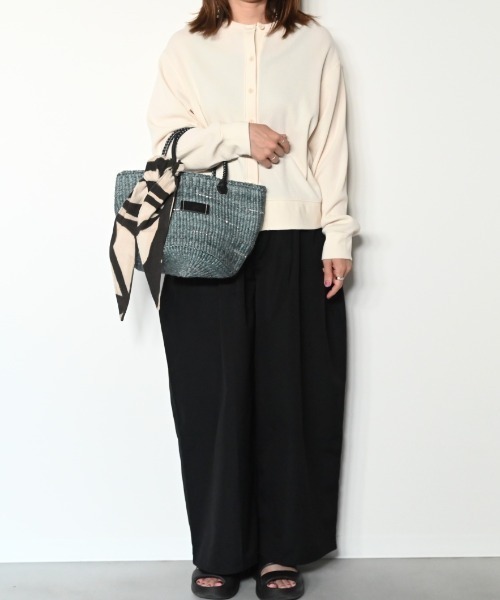 CLEDRAN(クレドラン)の「【サイザル麻×牛革 リボン付属】CL3953 HAND&WORK SISAL RIBBON BASKET(かごバッグ・レディース・ブルーグレー/ベージュ・FREE)」の14枚目の写真