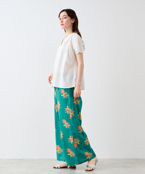 LOGEMENT DE CLAIRE（ロジュモンドクレール）の「【LOURMARIN】リバティワイドドロストパンツ（その他パンツ・レディース・グリーン/オレンジ・3/2）」の8枚目の写真