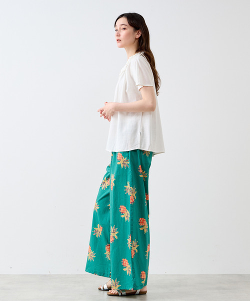 LOGEMENT DE CLAIRE（ロジュモンドクレール）の「【LOURMARIN】リバティワイドドロストパンツ（その他パンツ・レディース・グリーン/オレンジ・3/2）」の9枚目の写真
