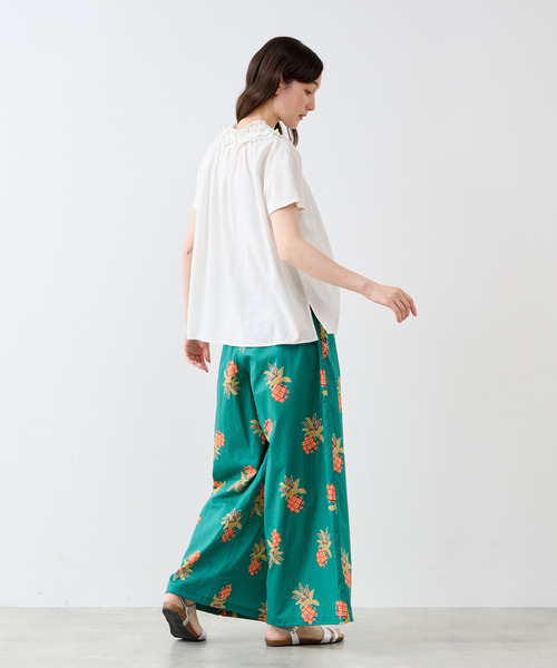 LOGEMENT DE CLAIRE（ロジュモンドクレール）の「【LOURMARIN】リバティワイドドロストパンツ（その他パンツ・レディース・グリーン/オレンジ・3/2）」の11枚目の写真