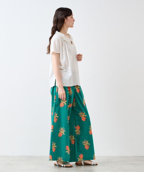 LOGEMENT DE CLAIRE（ロジュモンドクレール）の「【LOURMARIN】リバティワイドドロストパンツ（その他パンツ・レディース・グリーン/オレンジ・3/2）」の12枚目の写真