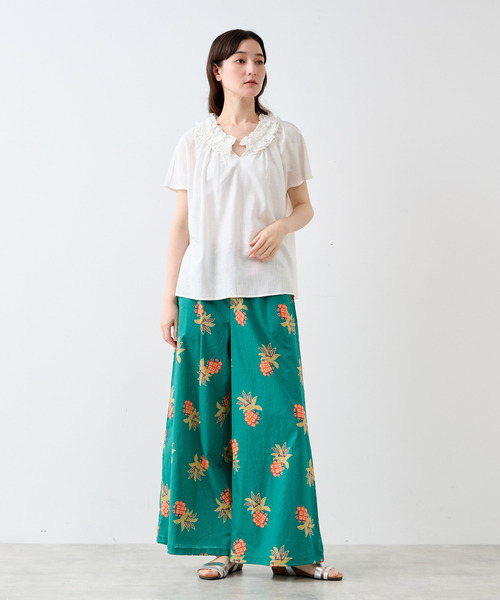 LOGEMENT DE CLAIRE（ロジュモンドクレール）の「【LOURMARIN】リバティワイドドロストパンツ（その他パンツ・レディース・グリーン/オレンジ・3/2）」の14枚目の写真