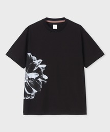 メンズのTシャツ/カットソー（ブラック/黒色系・花柄・ボタニカル柄
