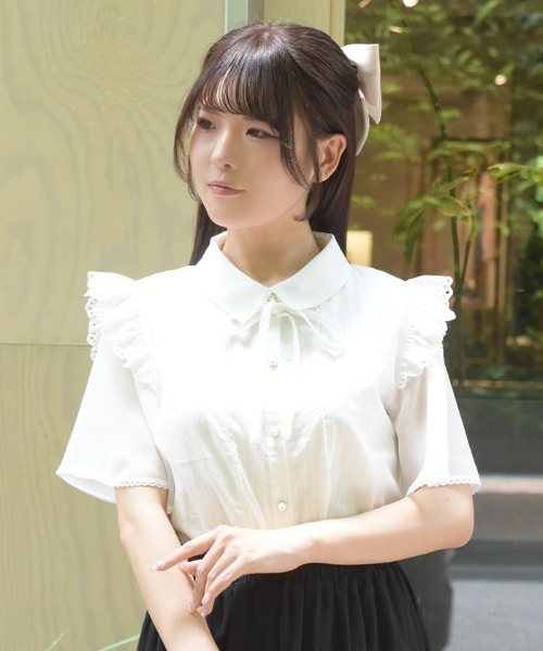 axes femme(アクシーズファム)の「サマーコットンブラウス(シャツ/ブラウス・レディース・ブラック/ホワイト・FREE)」の16枚目の写真