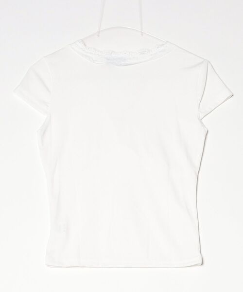 tunee(チュニー)の「リボンレースフレンチスリーブカットソー 半袖(MA/EK161)(Tシャツ/カットソー・レディース・ブラック/ホワイト・FREE)」の13枚目の写真