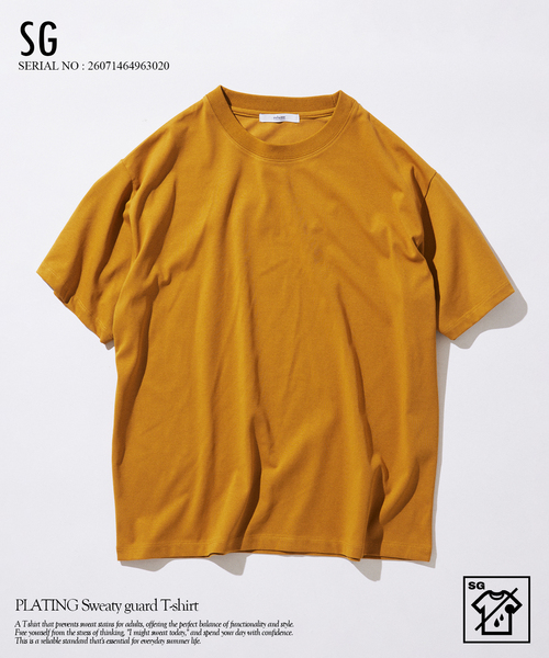 JOURNAL STANDARD relume(ジャーナルスタンダード レリューム)の「プレーティング 汗ジミ防止 Tシャツ(Tシャツ/カットソー・メンズ・キャメル/ブラックミックス/ライトグリーン/ホワイト・MEDIUM/SMALL/LARGE)」の1枚目の写真