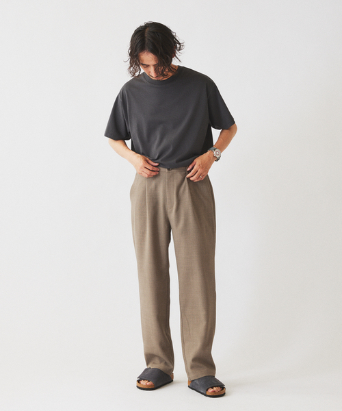 JOURNAL STANDARD relume(ジャーナルスタンダード レリューム)の「プレーティング 汗ジミ防止 Tシャツ(Tシャツ/カットソー・メンズ・キャメル/ブラックミックス/ライトグリーン/ホワイト・MEDIUM/SMALL/LARGE)」の9枚目の写真