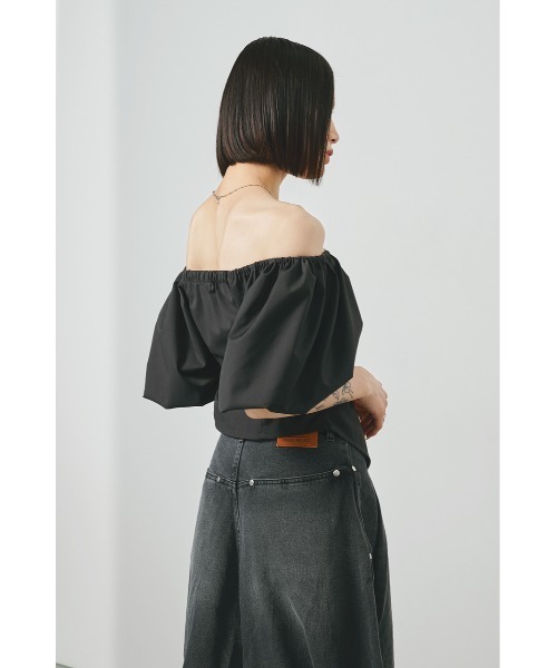 SHEL’TTER（シェルター）の「オフショルバルーンスリーブダブルジップトップス（シャツ/ブラウス・レディース・カーキ/ダークグレー・FREE）」の13枚目の写真
