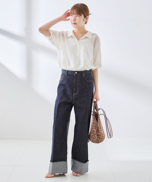 journal standard L'essage(ジャーナルスタンダードレサージュ)の「ターンアップデニムパンツ(デニムパンツ・レディース・ネイビー・38/36)」の9枚目の写真