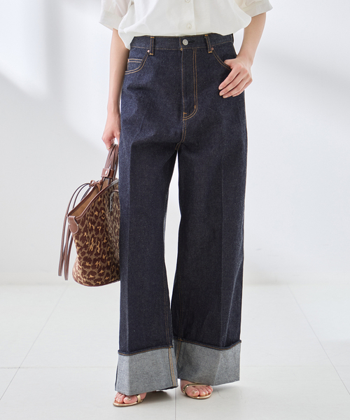 journal standard L'essage(ジャーナルスタンダードレサージュ)の「ターンアップデニムパンツ(デニムパンツ・レディース・ネイビー・38/36)」の8枚目の写真