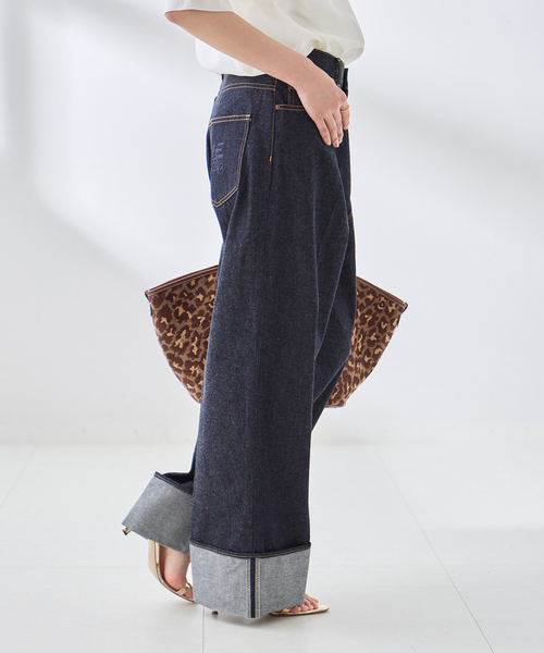 journal standard L'essage(ジャーナルスタンダードレサージュ)の「ターンアップデニムパンツ(デニムパンツ・レディース・ネイビー・38/36)」の7枚目の写真