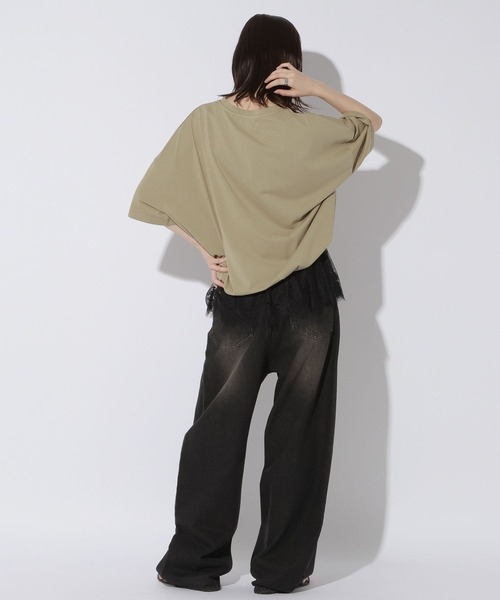 LAKOLE(ラコレ)の「<接触冷感>ドロストTEE / 1045292(Tシャツ/カットソー・レディース・ブラック/オフホワイト/サンドグレー/セージグリーン・FREE)」の13枚目の写真