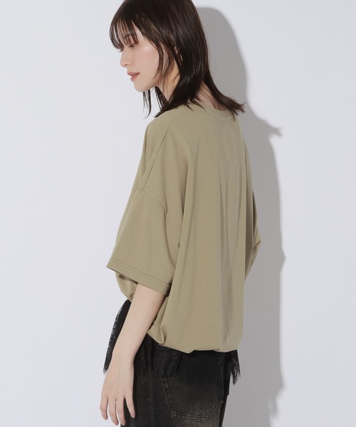 LAKOLE(ラコレ)の「<接触冷感>ドロストTEE / 1045292(Tシャツ/カットソー・レディース・ブラック/オフホワイト/サンドグレー/セージグリーン・FREE)」の15枚目の写真