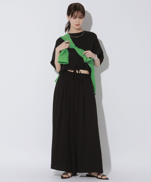 LAKOLE(ラコレ)の「<接触冷感>ドロストTEE / 1045292(Tシャツ/カットソー・レディース・ブラック/オフホワイト/サンドグレー/セージグリーン・FREE)」の17枚目の写真