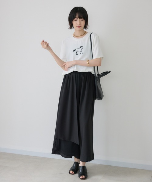 Paradise Picnic(パラダイスピクニック)の「メッシュ重ねアシメデザインパンツ(その他パンツ・レディース・チャコールグレー/ベージュ/ブラック・FREE)」の22枚目の写真