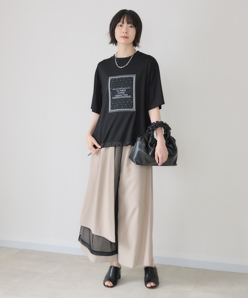 Paradise Picnic(パラダイスピクニック)の「メッシュ重ねアシメデザインパンツ(その他パンツ・レディース・チャコールグレー/ベージュ/ブラック・FREE)」の17枚目の写真