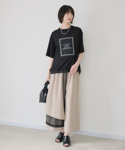 Paradise Picnic(パラダイスピクニック)の「メッシュ重ねアシメデザインパンツ(その他パンツ・レディース・チャコールグレー/ベージュ/ブラック・FREE)」の19枚目の写真