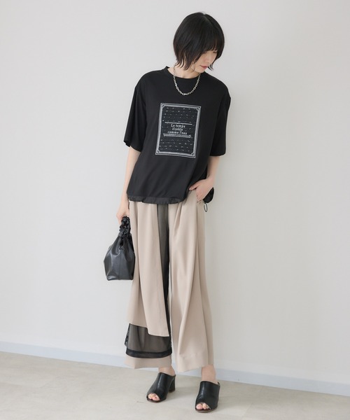 Paradise Picnic(パラダイスピクニック)の「メッシュ重ねアシメデザインパンツ(その他パンツ・レディース・チャコールグレー/ベージュ/ブラック・FREE)」の20枚目の写真