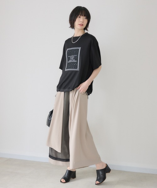 Paradise Picnic(パラダイスピクニック)の「メッシュ重ねアシメデザインパンツ(その他パンツ・レディース・チャコールグレー/ベージュ/ブラック・FREE)」の21枚目の写真