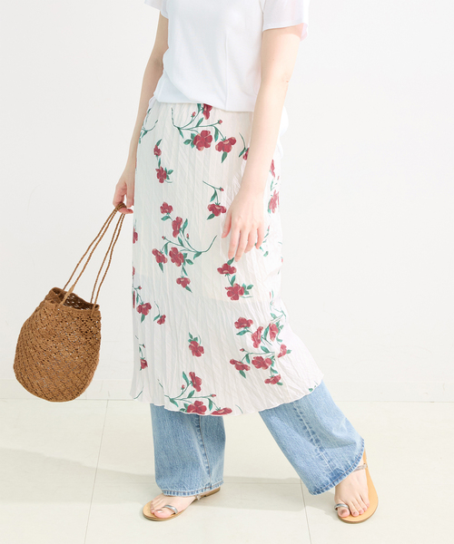 B.C STOCK(ベーセーストック)の「*MAI.M SCRUNCHY SKIRT(スカート・レディース・ホワイト/ブラック・FREE)」の2枚目の写真