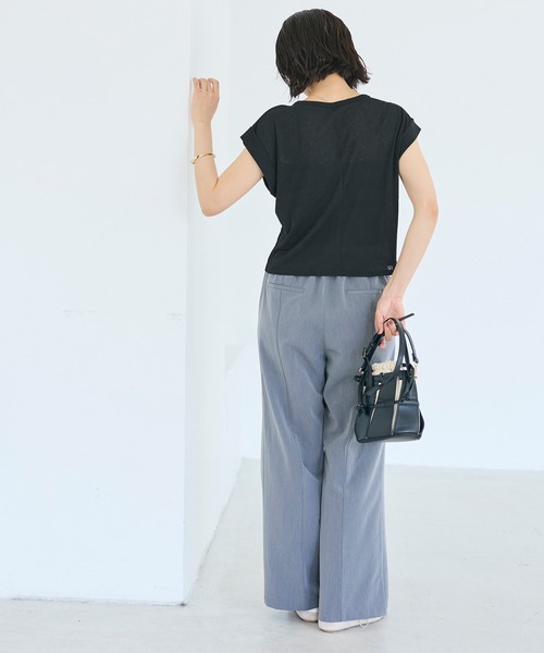 coca(coca)(コカ)の「シアージョーゼットフレンチスリーブTシャツ(Tシャツ/カットソー・レディース・ホワイト/ブラック・L/M/S)」の10枚目の写真