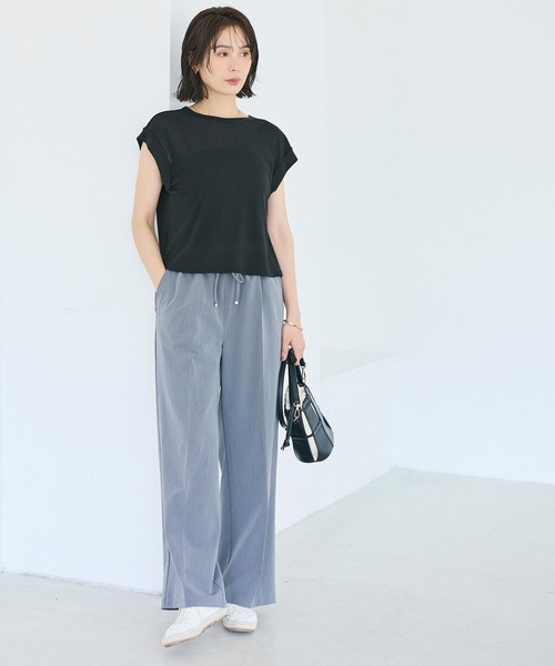 coca(coca)(コカ)の「シアージョーゼットフレンチスリーブTシャツ(Tシャツ/カットソー・レディース・ホワイト/ブラック・L/M/S)」の11枚目の写真