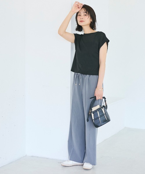 coca(coca)(コカ)の「シアージョーゼットフレンチスリーブTシャツ(Tシャツ/カットソー・レディース・ホワイト/ブラック・L/M/S)」の14枚目の写真