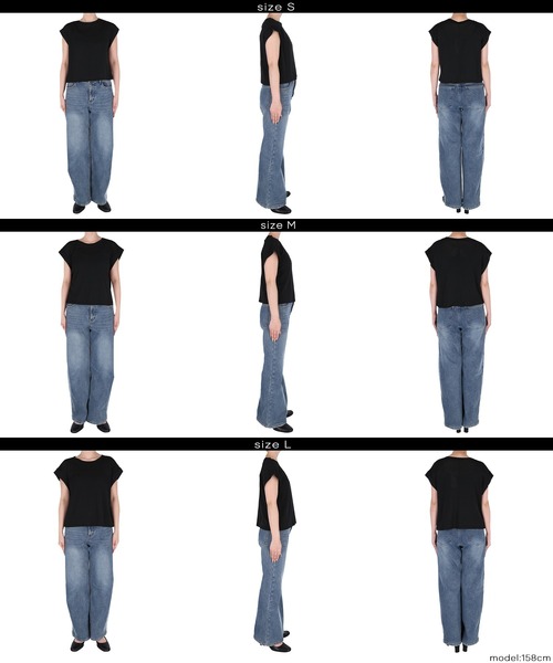coca(coca)(コカ)の「シアージョーゼットフレンチスリーブTシャツ(Tシャツ/カットソー・レディース・ホワイト/ブラック・L/M/S)」の15枚目の写真