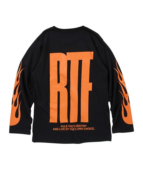 RULE THE FATE(ルールザフェイト)の「RTF FLAME LONG SLEEVE TEE/フレームロングスリーブティー(Tシャツ/カットソー・メンズ・ブラック/ベージュ・2/1)」の3枚目の写真