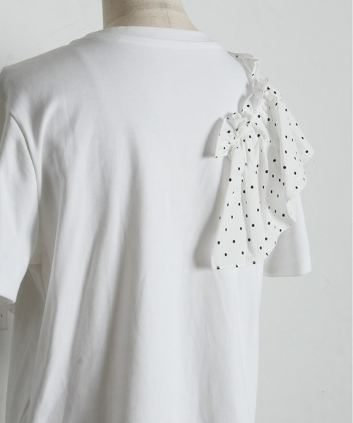 &. NOSTALGIA（アンドドットノスタルジア）の「ドットフリルTシャツ（Tシャツ/カットソー・レディース・ホワイト/ブラック・M）」の4枚目の写真