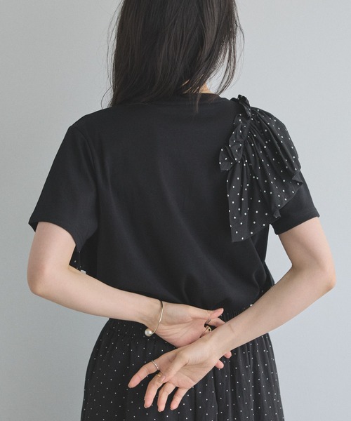 &. NOSTALGIA（アンドドットノスタルジア）の「ドットフリルTシャツ（Tシャツ/カットソー・レディース・ホワイト/ブラック・M）」の21枚目の写真