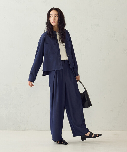 COMME CA ISM(コムサイズム)の「【セットアップ対応】タックワイドテーパードパンツ(その他パンツ・レディース・カーキ/ネイビー・LARGE/MEDIUM)」の10枚目の写真