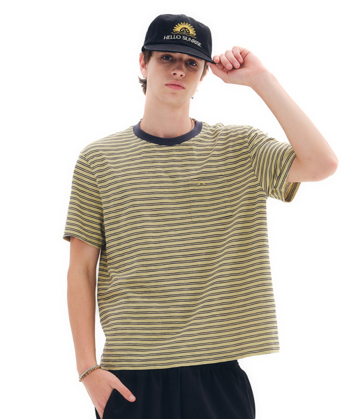 HS Stripe Pocket Tee_Olive