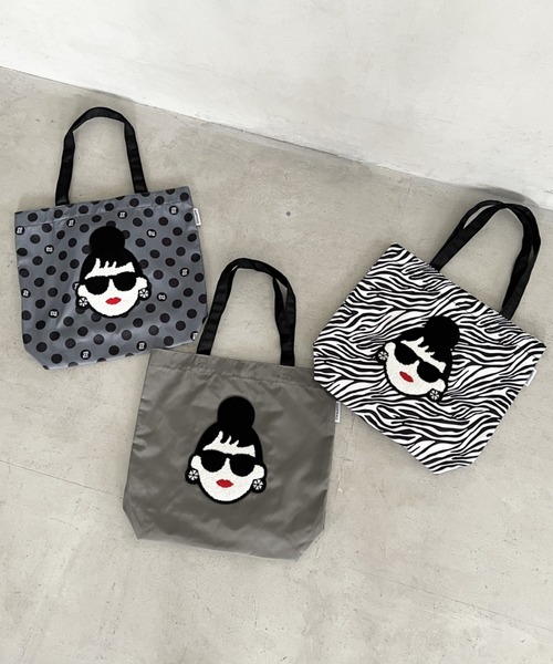 HAPPY FACE(ハッピーフェイス)の「EMMA顔相良刺?新トート ストライプGY(トートバッグ・レディース・ストライプ・ONE SIZE)」の7枚目の写真