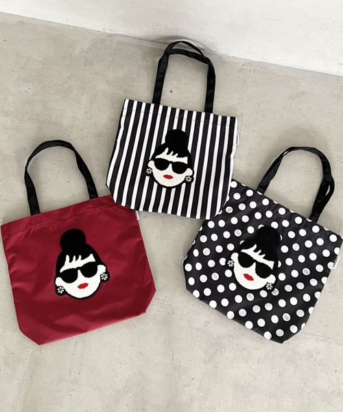 HAPPY FACE(ハッピーフェイス)の「EMMA顔相良刺?新トート ストライプGY(トートバッグ・レディース・ストライプ・ONE SIZE)」の10枚目の写真