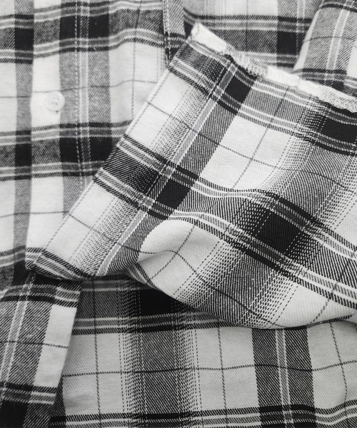 YACA(ヤーカ)の「Loose Check Hoodie Shirt/ルーズチェックフーディーシャツ【unisex item】(シャツ/ブラウス・レディース・ホワイト/ブラック・FREE)」の17枚目の写真