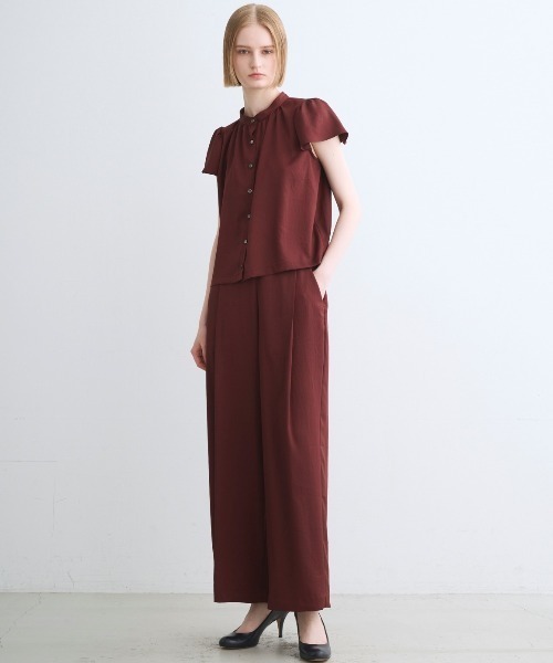 three dots（スリードッツ）の「シルキーツイル パンツ（その他パンツ・レディース・ボルドー・MEDIUM/SMALL）」の4枚目の写真