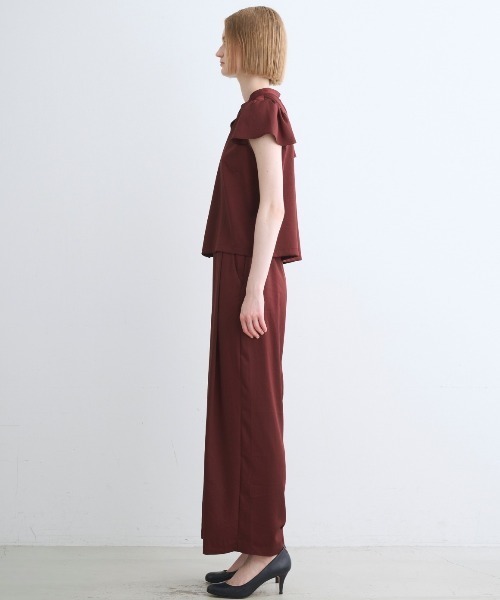 three dots（スリードッツ）の「シルキーツイル パンツ（その他パンツ・レディース・ボルドー・MEDIUM/SMALL）」の6枚目の写真