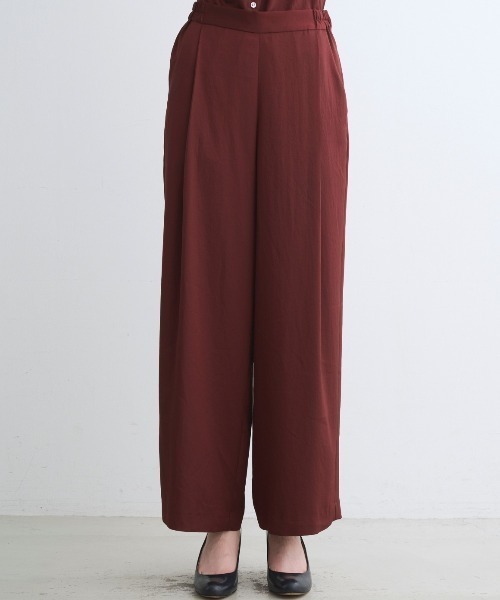 three dots（スリードッツ）の「シルキーツイル パンツ（その他パンツ・レディース・ボルドー・MEDIUM/SMALL）」の8枚目の写真