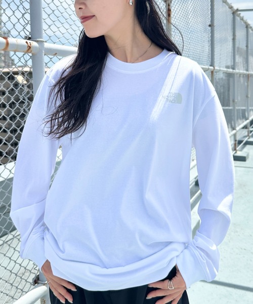 THE NORTH FACE(ザノースフェイス)の「THE NORTH FACE(ザ・ノースフェイス)/ワンポイント ロゴプリント クルーネック 長袖 無地 ロンT /M'S EVERLITTE L/S TEE(Tシャツ/カットソー・レディース・ブラック/ホワイト・L/XL/M)」の4枚目の写真