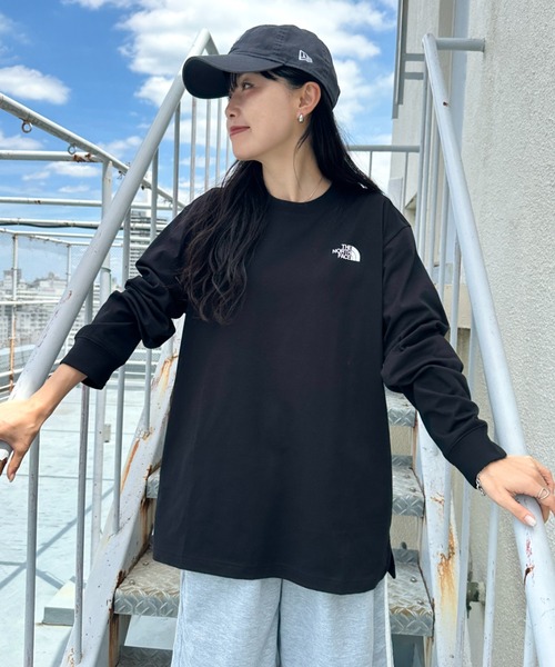 THE NORTH FACE(ザノースフェイス)の「THE NORTH FACE(ザ・ノースフェイス)/ワンポイント ロゴプリント クルーネック 長袖 無地 ロンT /M'S EVERLITTE L/S TEE(Tシャツ/カットソー・レディース・ブラック/ホワイト・L/XL/M)」の18枚目の写真