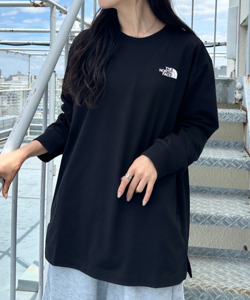 THE NORTH FACE(ザノースフェイス)の「THE NORTH FACE(ザ・ノースフェイス)/ワンポイント ロゴプリント クルーネック 長袖 無地 ロンT /M'S EVERLITTE L/S TEE(Tシャツ/カットソー・レディース・ブラック/ホワイト・L/XL/M)」の15枚目の写真