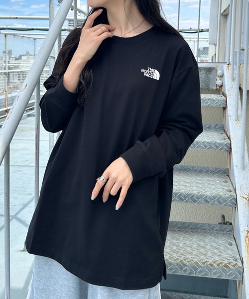 THE NORTH FACE(ザノースフェイス)の「THE NORTH FACE(ザ・ノースフェイス)/ワンポイント ロゴプリント クルーネック 長袖 無地 ロンT /M'S EVERLITTE L/S TEE(Tシャツ/カットソー・レディース・ブラック/ホワイト・L/XL/M)」の16枚目の写真