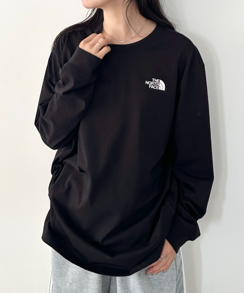 THE NORTH FACE(ザノースフェイス)の「THE NORTH FACE(ザ・ノースフェイス)/ワンポイント ロゴプリント クルーネック 長袖 無地 ロンT /M'S EVERLITTE L/S TEE(Tシャツ/カットソー・レディース・ブラック/ホワイト・L/XL/M)」の21枚目の写真