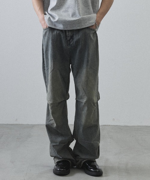 Shoowtime（ショウタイム）の「Curved Seam Straight Denim Pants / カーブシームストレートデニムパンツ（デニムパンツ・メンズ・ライトブルー・MEDIUM/LARGE/X-LARGE）」の2枚目の写真