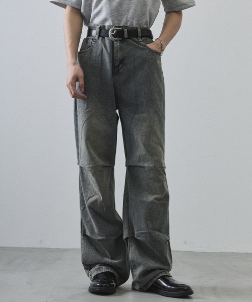 Shoowtime（ショウタイム）の「Curved Seam Straight Denim Pants / カーブシームストレートデニムパンツ（デニムパンツ・メンズ・ライトブルー・MEDIUM/LARGE/X-LARGE）」の5枚目の写真