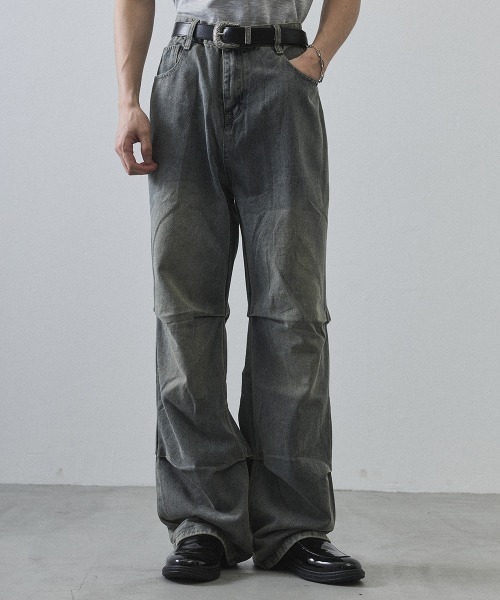 Shoowtime（ショウタイム）の「Curved Seam Straight Denim Pants / カーブシームストレートデニムパンツ（デニムパンツ・メンズ・ライトブルー・MEDIUM/LARGE/X-LARGE）」の6枚目の写真